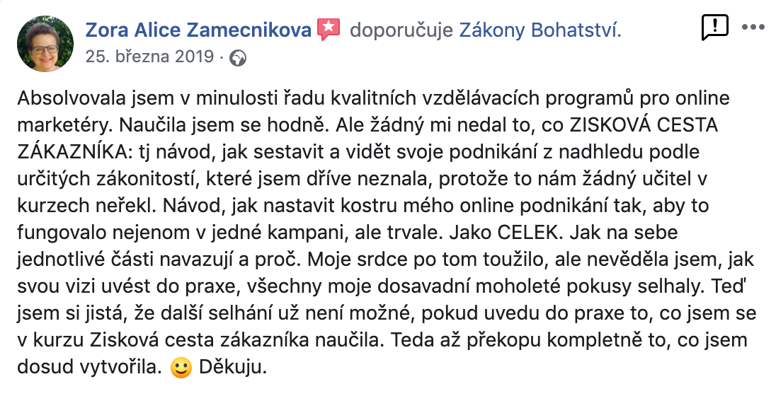Reference - Zora Alice Zámečniková